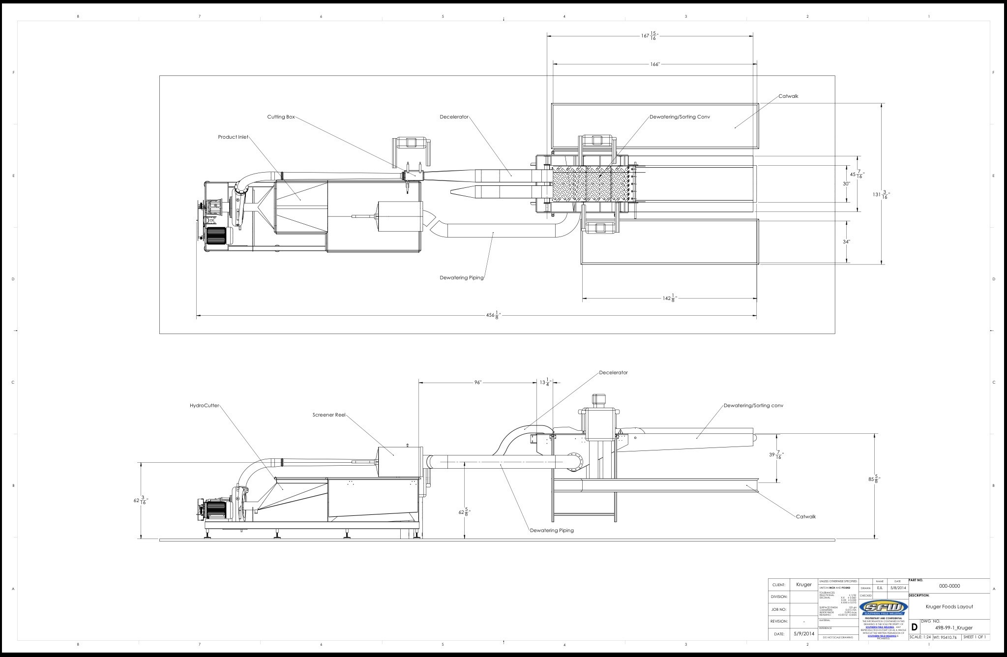 Hydro-cutting system layout configuration option 2