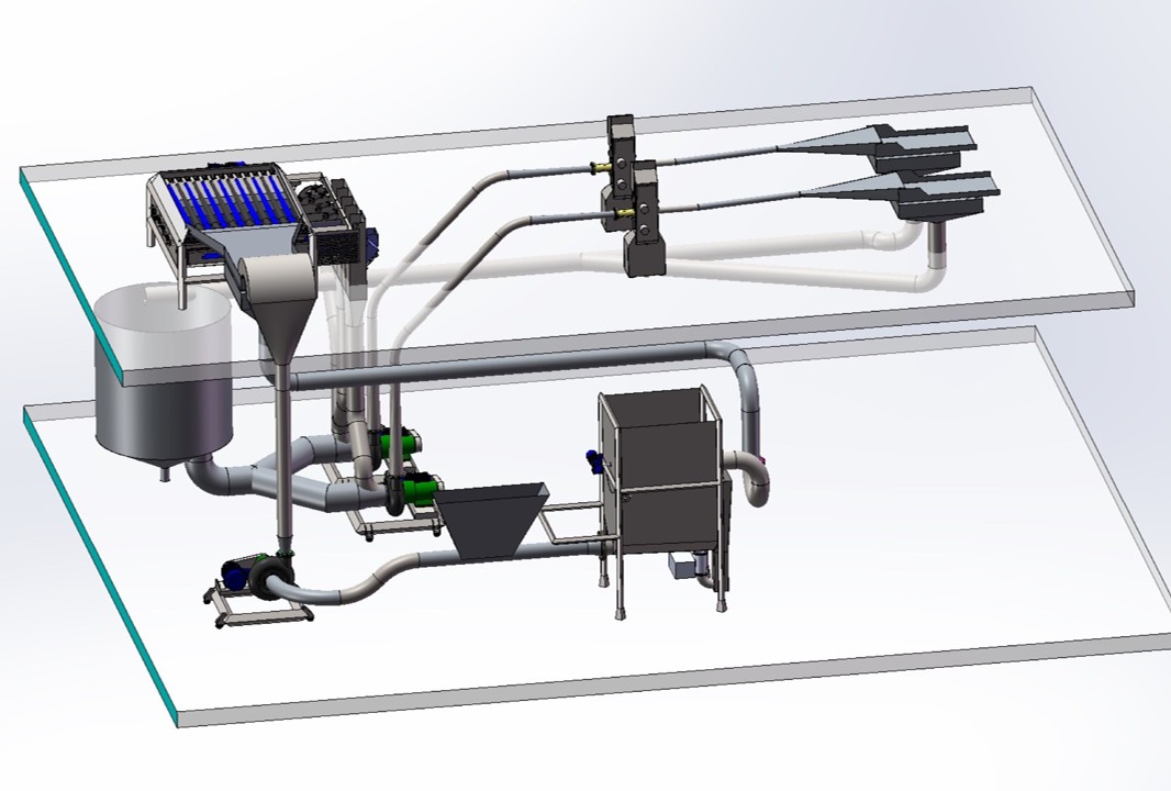 SiccaDania hydro-cutter transport and knife block assembly